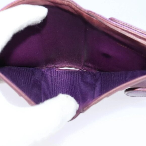 CHANEL COCO Mark Wallet Grained Calf Skin Purple Gold - Picture 8 of 16